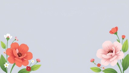 eleganter Blumenrahmen mit schönen Blüten, ideal für Einladungen, Hochzeiten, Muttertag, Valentinstag, Geburtstage und romantische Designs.