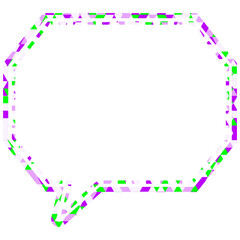 ステンドグラス風吹き出し　三角形模様　角のある八角形