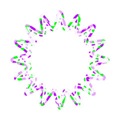 ステンドグラス風吹き出し　三角形模様　丸みのあるギザギザした形