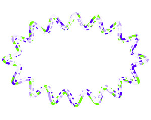 ステンドグラス風吹き出し　三角形模様　細長い丸みのあるギザギザした形