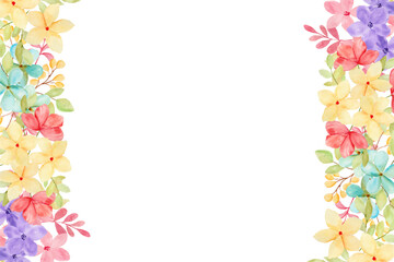 Watercolor flowers background vector for design.