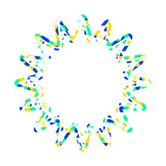 ステンドグラス風吹き出し　三角形模様　丸みのあるギザギザした形