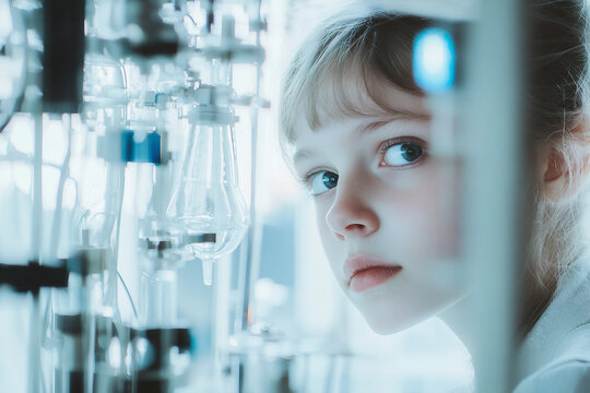 Focused Young Scientist Examining Advanced Scientific Equipment in a Laboratory Setting Generative AI - Powered by Adobe