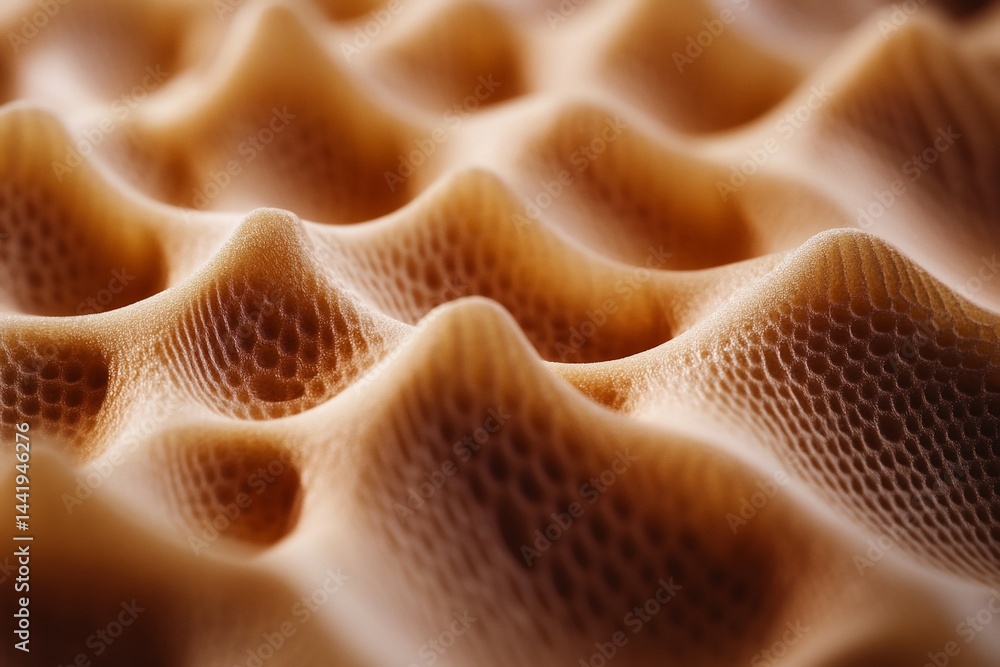 Poster Close-up of a textured, undulating surface with a honeycomb pattern.