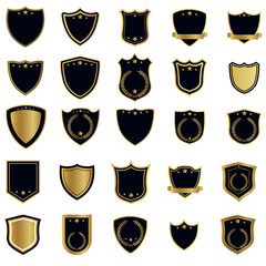 Obraz premium Luxury Shield Badge Collection,Golden Security Emblem Set