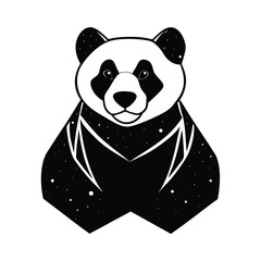 space panda with holographic fur
