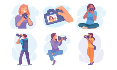 A diverse range of talented photographers is engaged in capturing beautiful moments in action