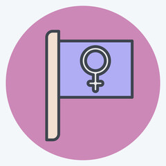 Icon Women Flag. related to Feminism symbol. color mate style. design editable