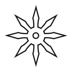 Shuriken icon vector. Ninja illustration sign. Throwing stars symbol or logo.