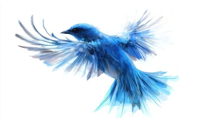 Obraz premium A stylized bluebird graphic, set against white
