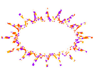 ステンドグラス風吹き出し　三角形模様　細長いギザギザした形