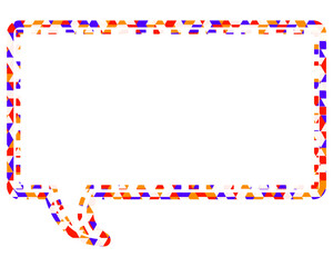 ステンドグラス風吹き出し　三角形模様　四角形
