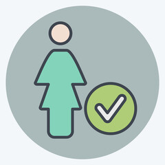 Icon Priority. related to Feminism symbol. color mate style. design editable