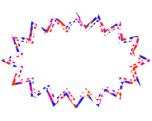 ステンドグラス風吹き出し　三角形模様　細長いギザギザした形