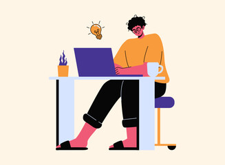 set of an Profession Graphic Designer Character Illustration