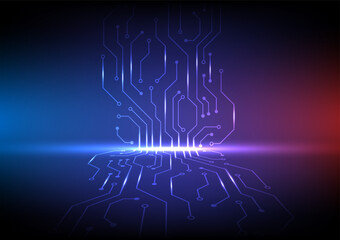 Future Circuit Board Digital Network. Design for futuristic circuit board background with data connections