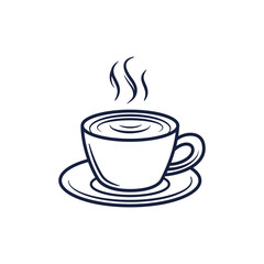 Obraz premium Steaming Coffee Cup Outline Hot Drink