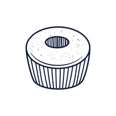Simple Sponge Cake Outline Dessert Illustration