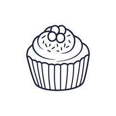 Delicious Frosted Cupcake Outline Sweet Treat