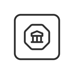 Bank Octagon Warning Icon – Financial Alert or Risk Notification Symbol in Banking Interface