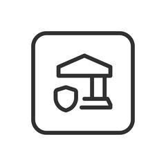 Bank Protection Shield Icon – Security or Safe Banking Symbol Representing Financial Protection