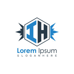 Modern Latter Luxury Monogram Logo with Royal Crown and Polygon Frame
