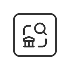 Bank Search Icon – Financial Institution or Account Lookup Symbol in Banking Interface
