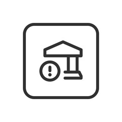 Bank Warning Icon – Alert or Risk Notification Symbol for Financial Services and Security