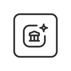 Bank Shine Icon in Square – Premium Banking or Highlighted Financial Service Symbol