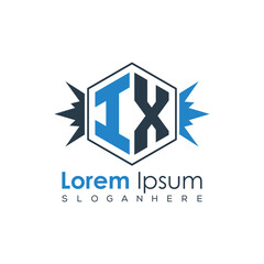 Modern Latter Luxury Monogram Logo with Royal Crown and Polygon Frame
