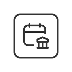 Calendar Schedule Bank Icon – Financial Planning and Appointment Scheduling for Banks