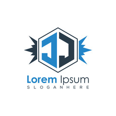 Modern Latter Luxury Monogram Logo with Royal Crown and Polygon Frame
