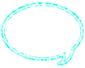 ステンドグラス風吹き出し　三角形模様　丸形