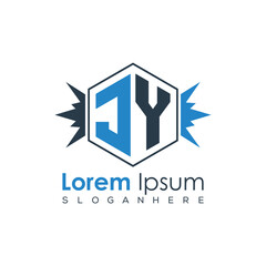 Modern Latter Luxury Monogram Logo with Royal Crown and Polygon Frame
