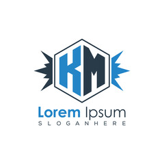 Fototapeta premium Modern Latter Luxury Monogram Logo with Royal Crown and Polygon Frame 