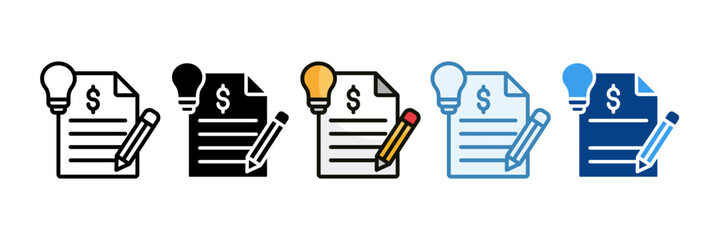 Finance Concept Icon Set Multiple Style Collection