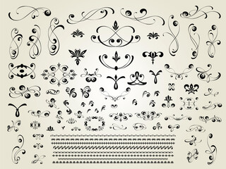 6465.eps  vector set of calligraphic design elements