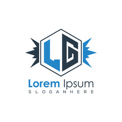 Modern Latter Luxury Monogram Logo with Royal Crown and Polygon Frame
