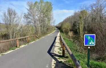 cycle route along river Rhone from Avignon to Roquemarke,France