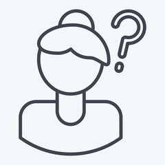 Icon Lost Person. related to Feminism symbol. line style. design editable