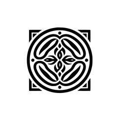 Fototapeta premium Ornate Geometric Mandala Design, Black & White, Vector Illustration