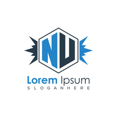 Modern Latter Luxury Monogram Logo with Royal Crown and Polygon Frame
