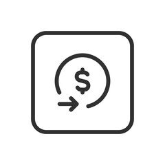 Obraz premium Dollar Send Arrow Icon – Money Transfer Symbol