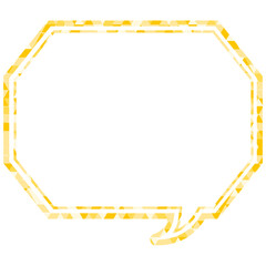 ステンドグラス風吹き出し　三角形模様　角のある八角形