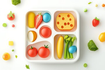 Customizable AI Meal Planner Ad with 3D Food Models for Healthier Meal Choices.