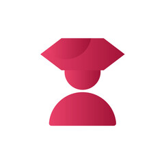 Graduation Student Icon – Red Academic Cap Symbol for Education App