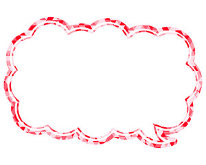 ステンドグラス風吹き出し　三角形模様　細長い雲形