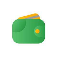 Green Wallet Icon – Credit Card and Money Symbol for Finance App