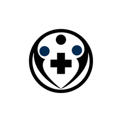 Clean Heart and Cross Medical Logo Transparent Background Blue and White Minimal Vector Design for Healthcare Branding and Hospital or Clinic Identity