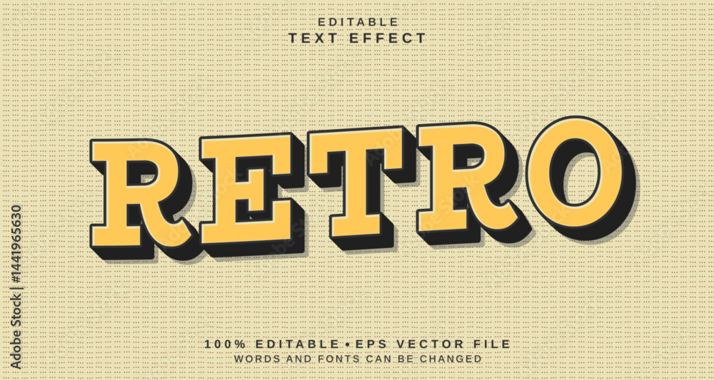 Poster editable text style effect - retro text style theme.
